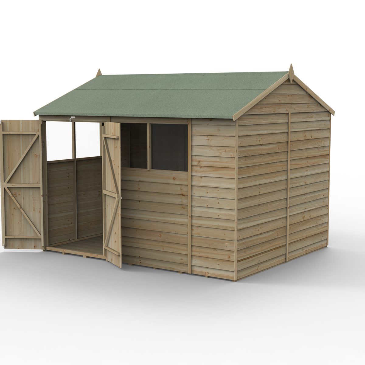 5013053201329 1 4LIFE Reverse Apex Shed 10x8 Double Door 4 Windows Installation 1200.jpg